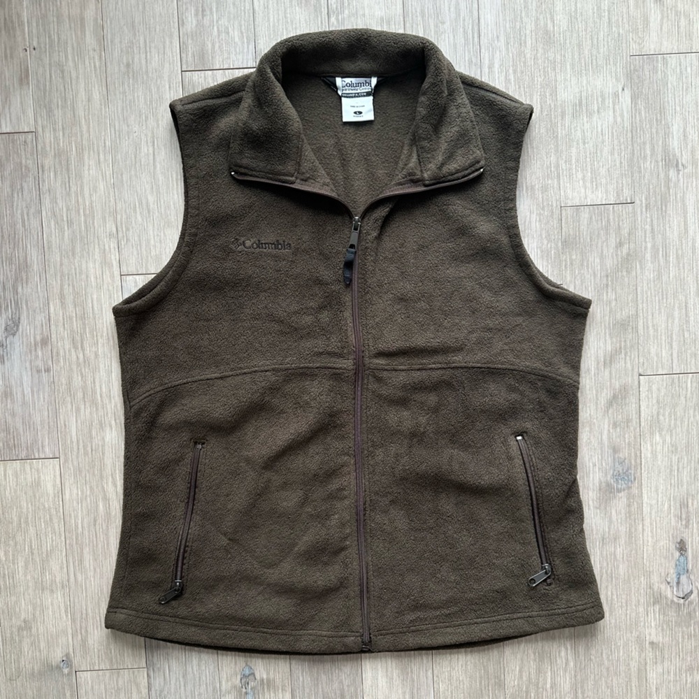 Columbia Chocolate Brown Fleece Vest Large